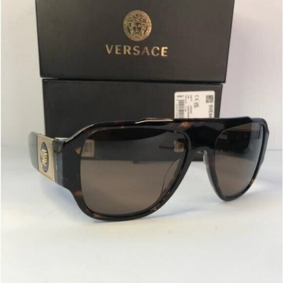 💯 - New Authentic Versace VE4436U Havana Dark Brown Sunglasses - Picture 9 of 12